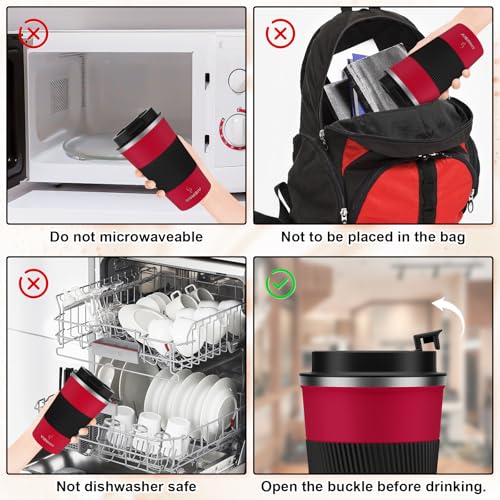 Image of MOMSIV 17oz Travel Mug, Insulated Coffee Cup with Leakproof Lid, Vacuum Stainless Steel Double Walled Reusable Tumbler for Hot and Cold Water Coffee and Tea In Travel and Car