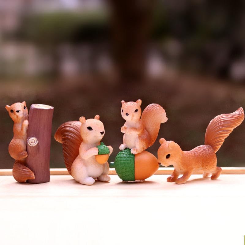 60 Pcs Mini Resin Squirrel Figurines - For Fairy Gardens, Cake Toppers, DIY Decor - View #3