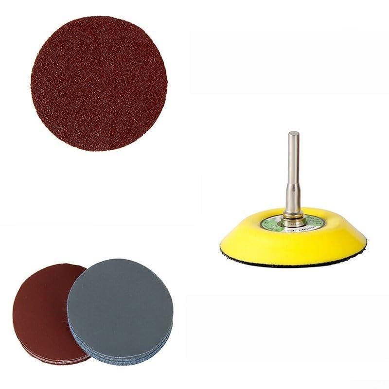 100 discos de lija de 75 mm con papel de lija de grano 80 a 3000 para pulido de madera, metal y piedra, compatible con la mayoría de lijadoras y amoladoras eléctricas