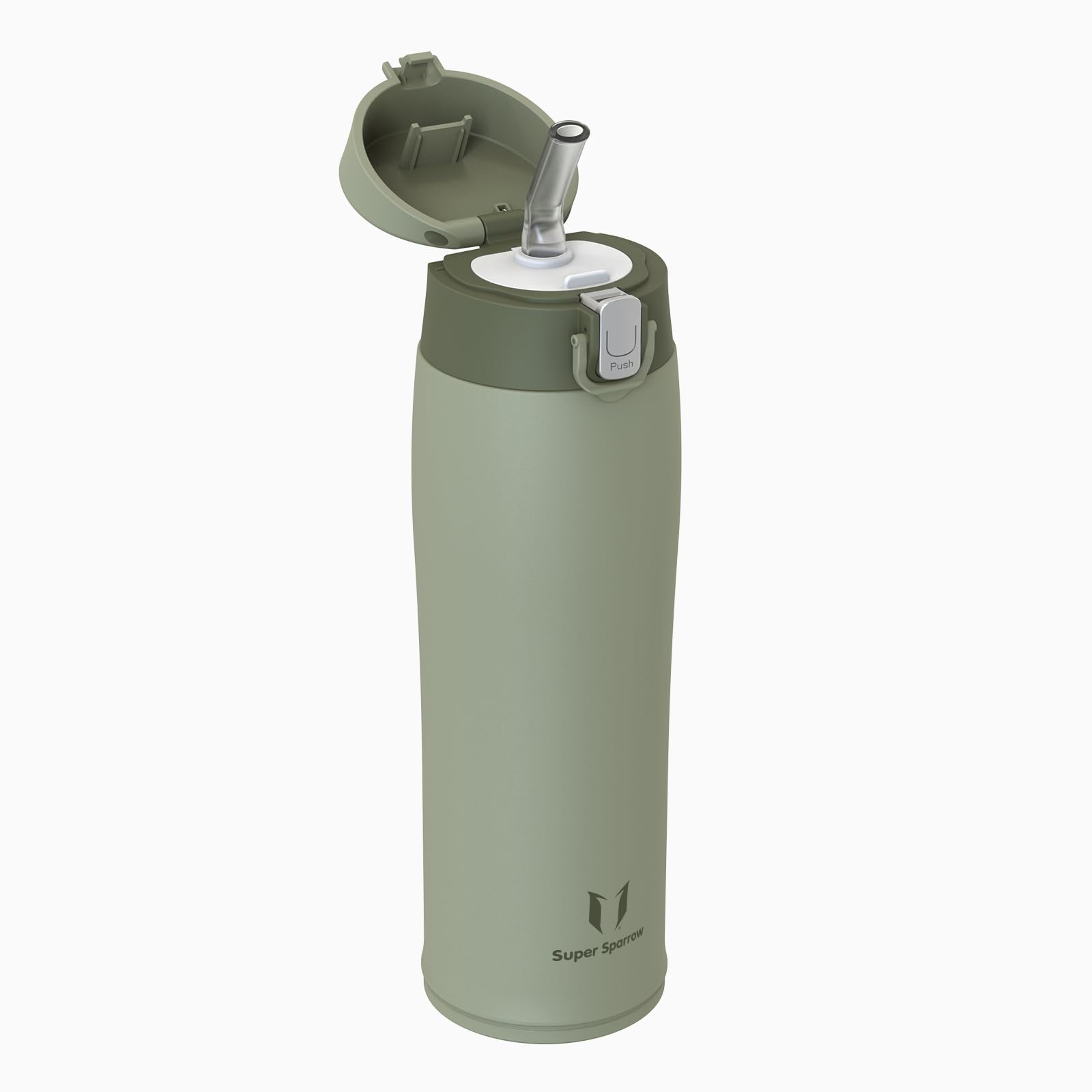 Super Sparrow Borraccia Termica Cannuccia, Borraccia in Acciaio Inox - 350ml, 500ml, 750ml, 950ml - Senza BPA Tazza Borracce Termiche, Bottiglia Termica per Bambini, Scuola, Sportiva