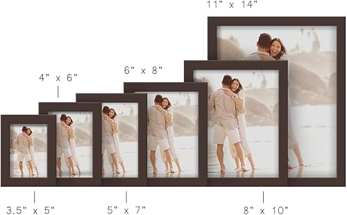 Miniatura 7 de Renditions Gallery Marco de fotos de 11 x 14 pulgadas, estilo moderno de alta gama, hecho de madera maciza y vidrio de alta definición, listo para
