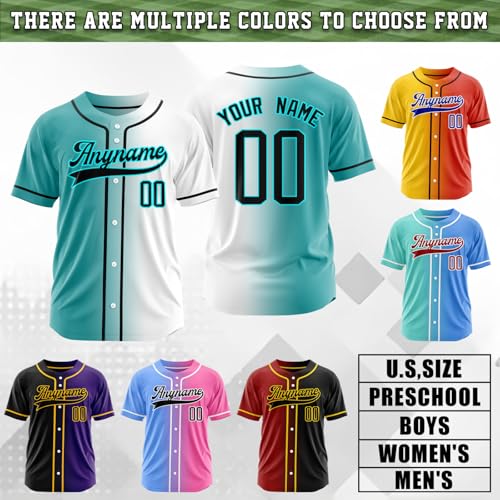 Custom Gradient Baseball Jersey Personalized Baseball Shirt Printed Stitched Name Number Logo for Men Women Youth miniatura 3