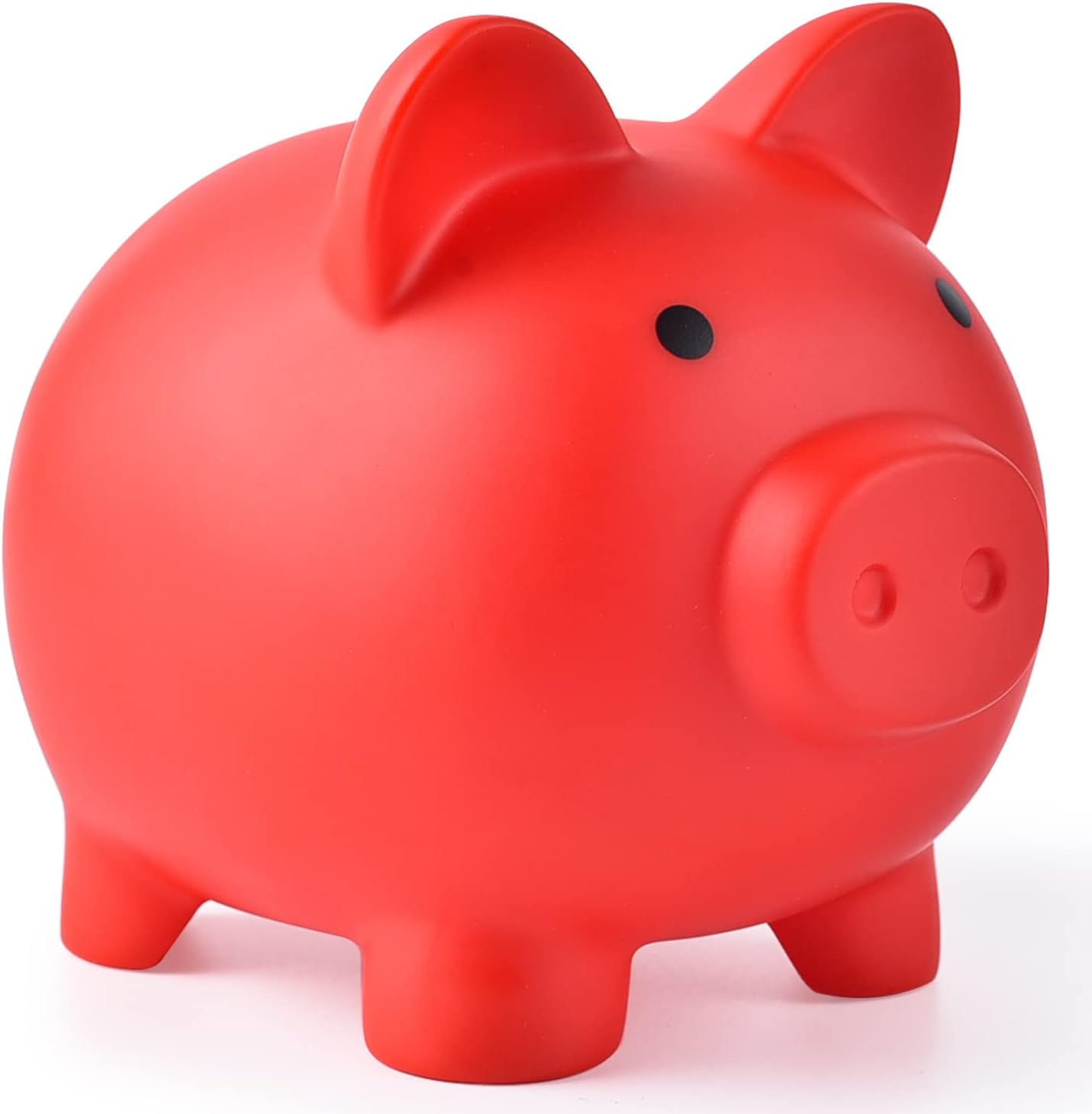 Piggy Bank, Unbreakable Plastic Money Bank, Coin Bank for Girls and Boys, Medium Size Piggy Banks, Practical Gifts for Birthday, Easter, Christmas (Red)