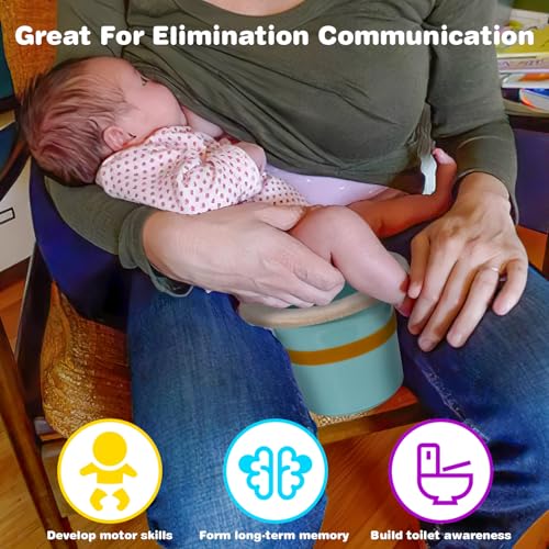 Top Baby Potty Training Toilet for Newborn Infant Elimination Communication | Includes Soft Cotton Cover, Anti-Slip Band 