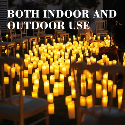 Image of 96-Pack LED Flameless Candles with Remote Control - Perfect for Home, Parties, and Special Occasions - Create a Magical Ambiance Effortlessly(Three Sizes)