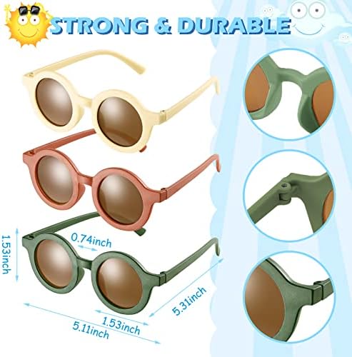 Tondiamo 9 Pairs Toddler Sunglasses Flower Round Heart Shaped Kids Girls Boy Baby Sunglasses for Outdoor Beach Holiday - Image 2
