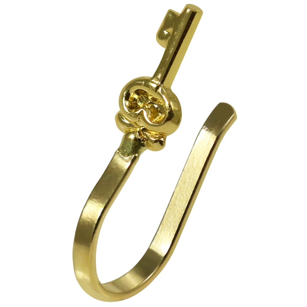 Pendiente para la nariz de oro amarillo macizo en relieve, sin perforación, anillo de nariz de imitación