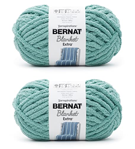 Image of Bernat Blanket Extra Light Teal Yarn - 2 Pack of 300g /10.5oz - Polyester - 7 Jumbo - 97 Yards - Knitting /Crochet