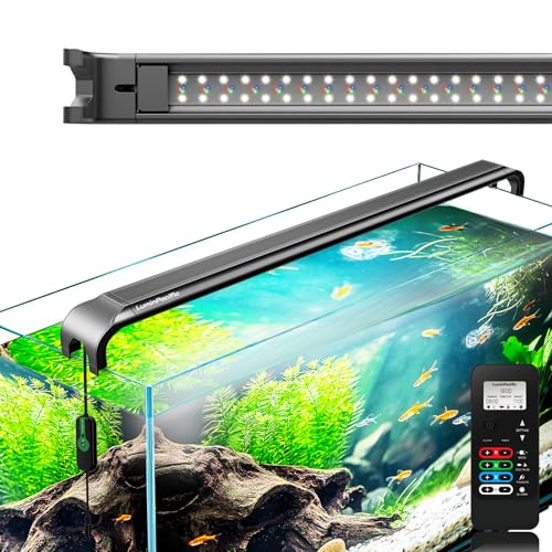LED-Aquarium-Light-with-Remote-IP67-Waterproof-Freshwater-Planted-Grow-Light-Full-Spectrum-Fish-Tank-Light-with-Timer-Dimmable-RGBW-Upgrade-Appearance-High-Performance-12-17inch LED Aquarium Light with Remote, IP67 Waterproof Freshwater Planted Grow Light, Full Spectrum Fish Tank Light with Timer, Dimmable RGB+W, Upgrade Appearance, High Performance (12-17inch) - Image 1