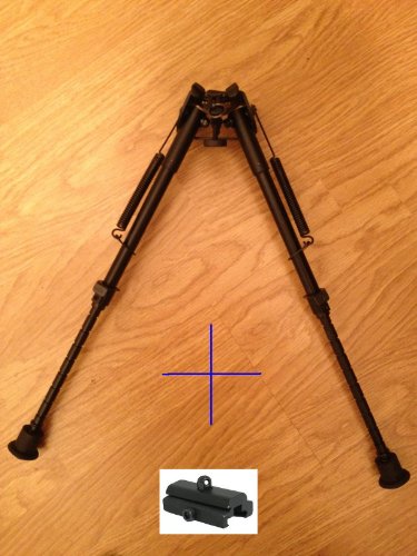 Ade Advanced Optics Hunter's 9"-15" Heavy Duty Long Bipod + Free Picatinny Rail Adapter, 9-13