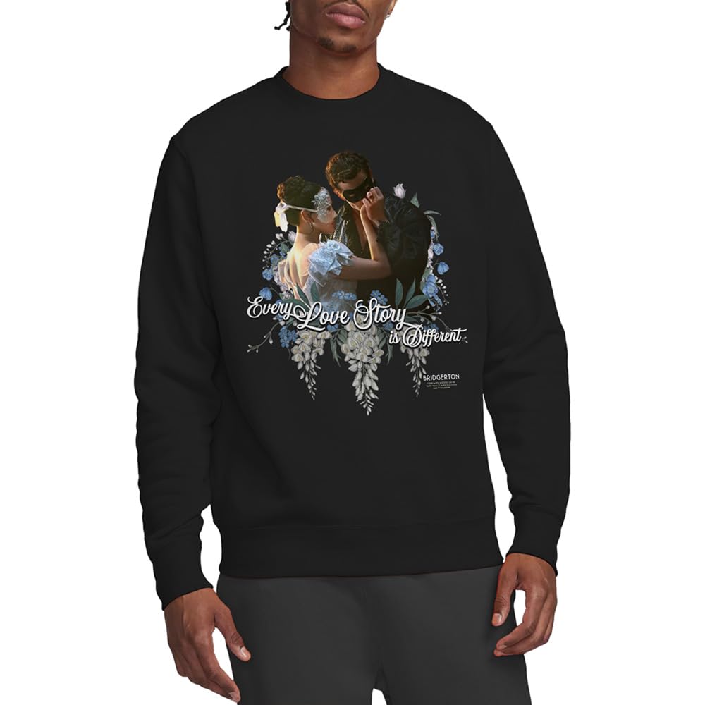 Bridgerton Men's Black Benedict And Sophie Sweatshirt in Size XL, Sports Direct
