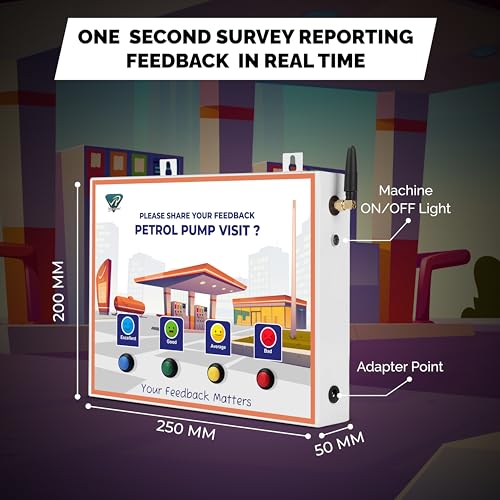 Image of Rely Cure ⇒ VP INDUSTRIES (Lite Model) Petrol Pump Feedback Machine with Inbuilt WiFi Hotspot | Smiley Feedback System with Mobile App & Live Reports