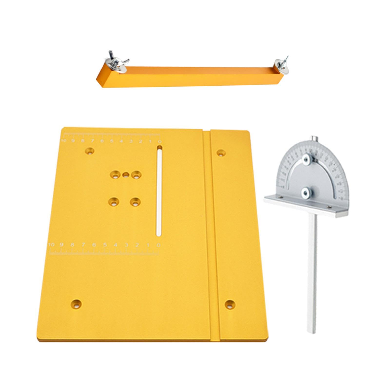 Router Insert Plate de Aluminio para Banco de Carpintero con Placa Ajustable Soporte Deslizante Guía Perfilada Y Máquina para Recorte Adecuado, Dorado