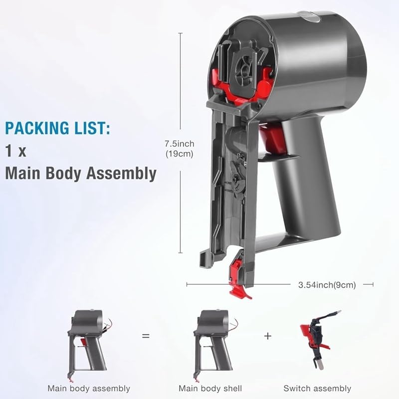 Aspirapolvere Corpo Principale Gruppo di Servizio Alloggiamento, Compatibile con Dyson, V8 SV10, Sostituzione Alloggiamento Corpo Principale Gruppo, Parti di Ricambio for Aspirapolvere
