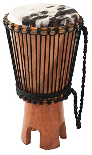Ashiko Basstrommel Ø 29-31cm Höhe 58-60 cm Afrika Kuhfell Cut Out Standtrommel Braun