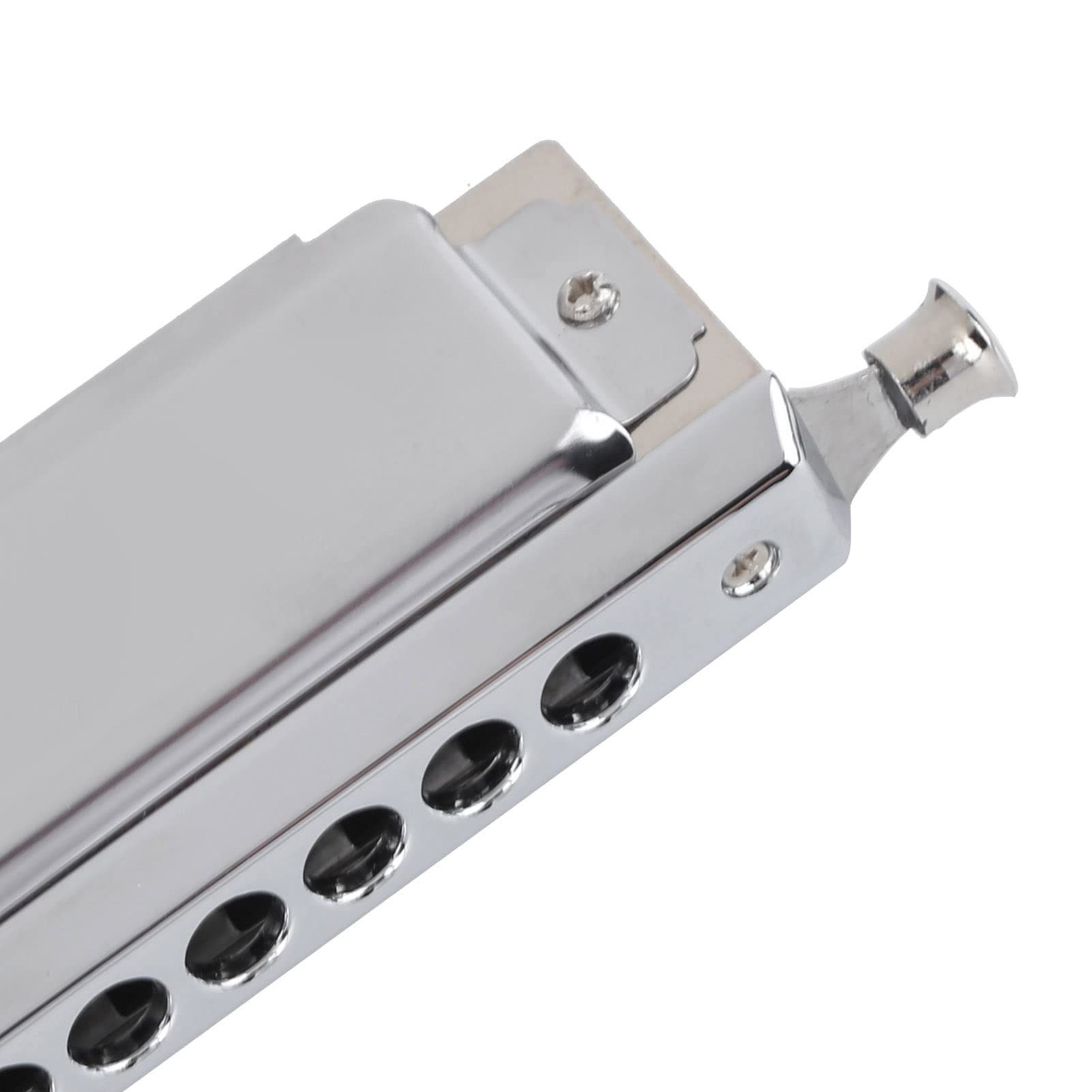 Armonica Cromatica, Armonica a Bocca Polifonica a Doppia Faccia a 10 Fori E 40 Toni con Scatola di Immagazzinaggio Per Principianti Professionisti (Argento)