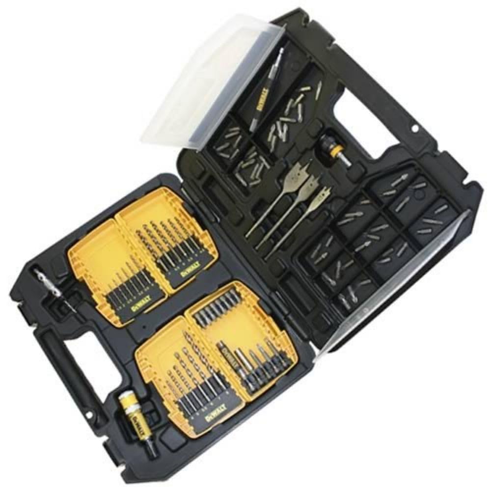 DeWalt DT9296-QZ - Maleta de 90 piezas (DT7920, DT7928, 50 x puntas atornillar, DT7702, DT7601, 3 x brocas pala, adaptador para carga rápida)