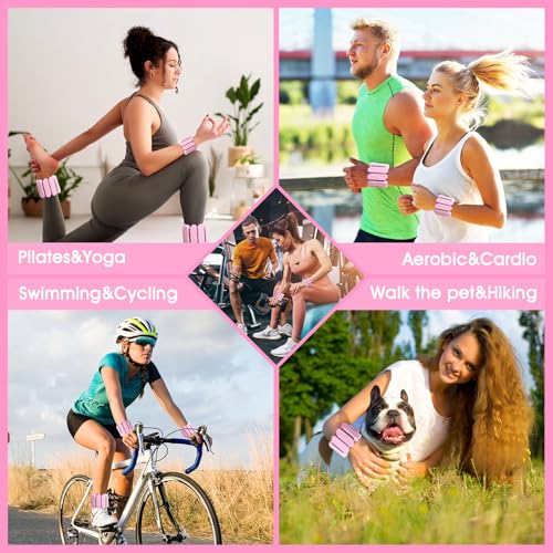 Image of Wrist Weights, 2Pack Wearable Wrist Ankle Weights for Women and Men, Adjustable Silicone Arm and Leg Wrist Bracelets for Walking, Yoga, Pilates and Gym, 2lb