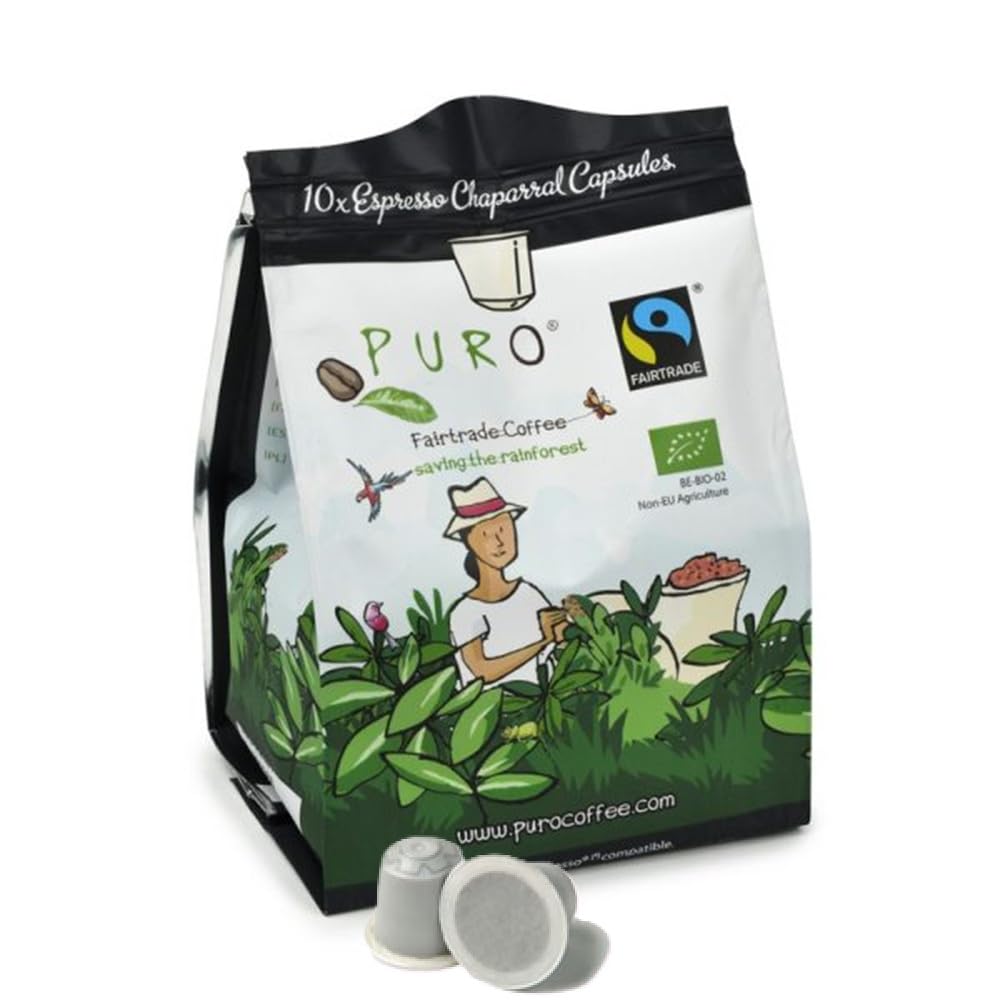 PURO Organic Coffee Pods for Nespresso Original | Tundra Lungo | Intensity 6 | 120 BPA-Free Compostable Capsules (12-Pack) | Fairtrade Certified