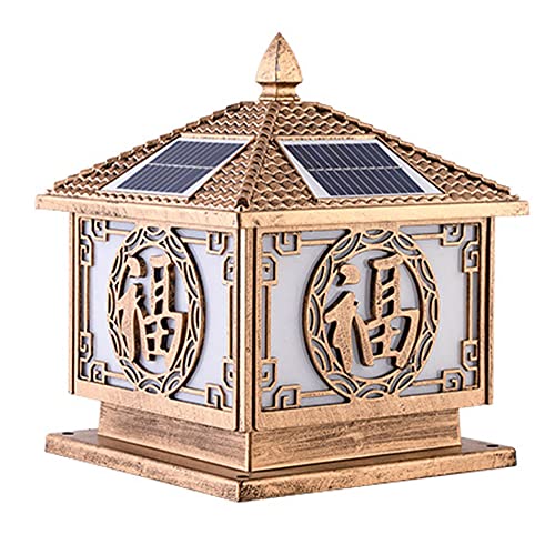 Farol de Columna de Aluminio para Exteriores, Paquete de 1, luz Solar para Pilar de Cerca, iluminación de Patio, Color Negro Mate, Resistente al Agua IP54, Accesorio de iluminación para Cerca, te