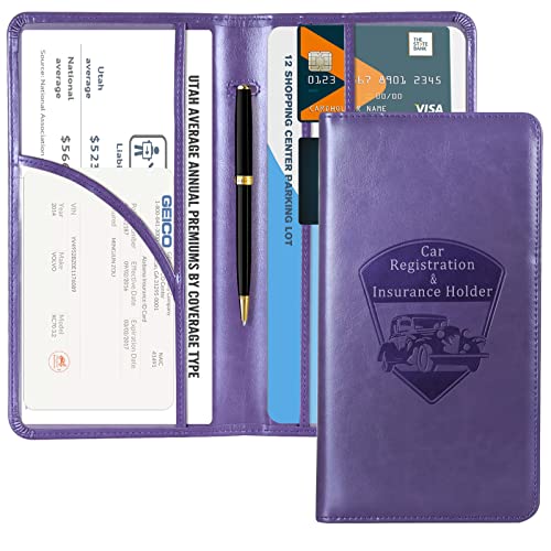 Image of CoBak Car Registration and Insurance Holder | Vehicle Glove Box Organizer, Auto Truck Compartment Document Case with Magnetic Closure for Insurance & Driver License