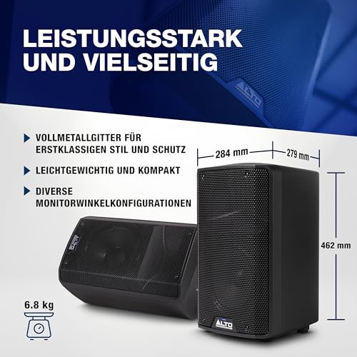 ALTO TX410 350 Watt 10-Zoll Aktiver PA Anlage mit TWS Bluetooth, 2-Kanal Mixer, Monitor für Bands, DJs und Musiker, Proben, Kleinere Orte und Events