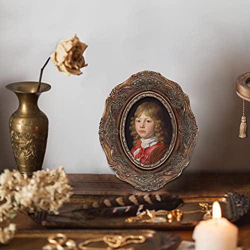 Small Antique 2.5 X 3.5 Oval Picture Frame, Mini Vintage Ornate Photo Frame, Table Top Display And Wall Hanging Home Decor, Old Fashioned Photo Gallery Art Deco, Bronze Gold – By Sylvia‘s Shop #TOP3