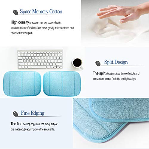 Image of 2 Pack Portable Computer Elbow Wrist Pad, Hatisan Premium Memory Cotton Desktop Keyboard Arm Rest Support Mat for Office Home Laptops - More Comfort & Less Strain(7.9 x 11.8 Inch) (Blue)