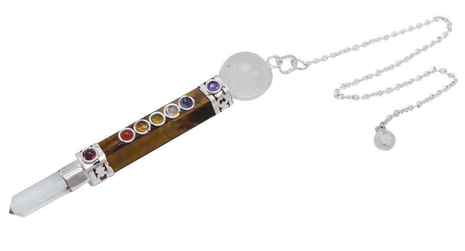 HARMONIZETiger'sEye Stone Wand Chakra Pendulum Dowsing Reiki Healing Stone Balancing Gift Gemstone