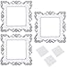 PLCatis Lot de 3 Autocollants pour Interrupteur en Résine en Couleur Blanc et Argenté - Sticker Mural Décoratif Carré pour Interrupteur avec Bords de Fleur de Rose Argenté - Style Européen Universel