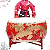 FFYUEEE Traditionelles Nationales Musikalisches Instrument, Rindsledertrommel, Drachentrommel, Gerichtsrommel, Kriegsrommel, Bass-Trommel, Chinesischer Rotem Gong Und Trommel, 40-250 cm,B,180CM