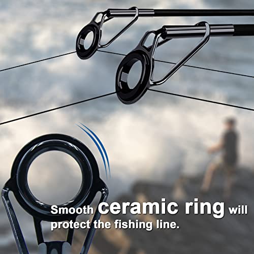 9km dwlife fishing rod tip repair kit black stainless steel wear resistant ceramic ring guide replacement