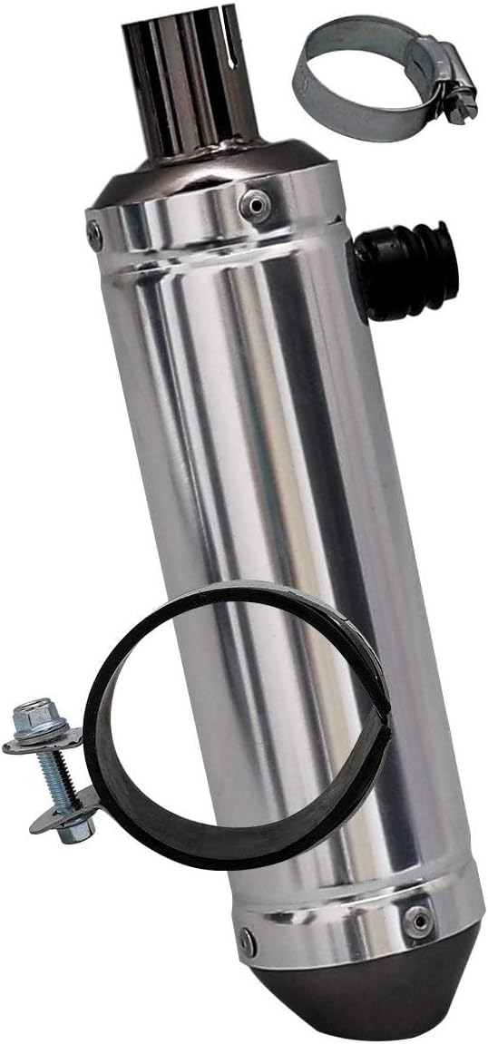 28mm 1.1 inch Exhaust Muffler Pipe and Clamp for 50cc 70cc 90cc 110cc 125cc Coolster Taotao Chinese Dirt Pit Bike ATV Quad 4 Wheeler Go Kart Buggy TTR110 TTR125 KLX110 CT70 (300mm Long)