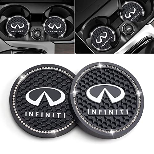 NASKEE Car Cup Coaster Compatible with Infiniti QX50 Q50 Q70 Q70L Q60 QX30 QX60 QX80 Recessed Silicone Non-Slip Cup Holder Coaster Car Interior Accessories 2.75 Inch 2 Pieces