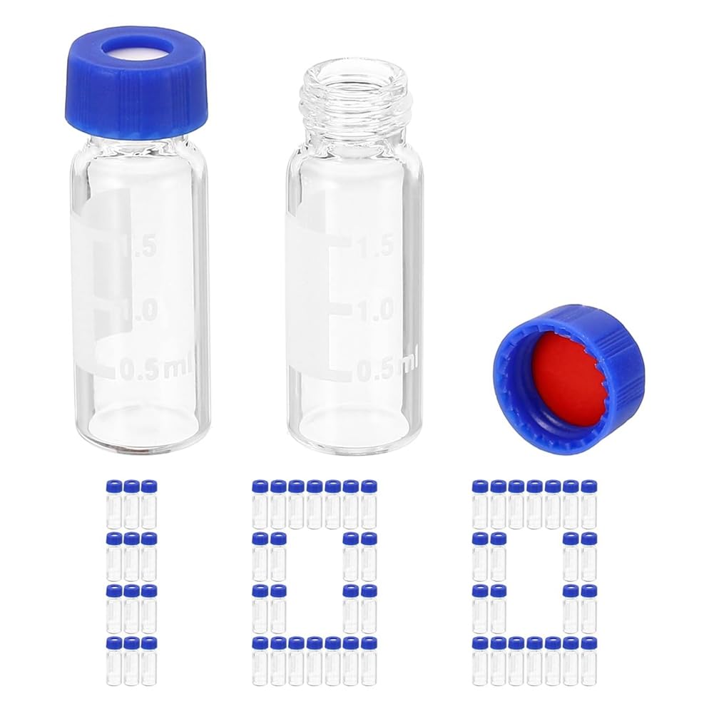 Ctrlzs Amber/White 2Ml Autosampler Vial, Hplc/Vials 9-425 Lab Clear Vials Sample Vial Cap Writing Patch 100Pcs