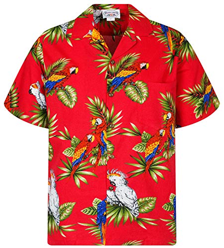 PLA Original Chemise Hawaienne, Cockatoo, Rouge, M