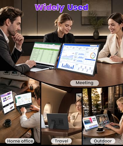 Image of Cevaton 16 inch Laptop Screen Extender, 1200P Ultra-Thin Lightweight Portable Monitor for Laptop, Thin Bezels, 360 Rotating Detachable Stand, Plug and Play Travel Monitor for PC, Mac, Windows, Switch