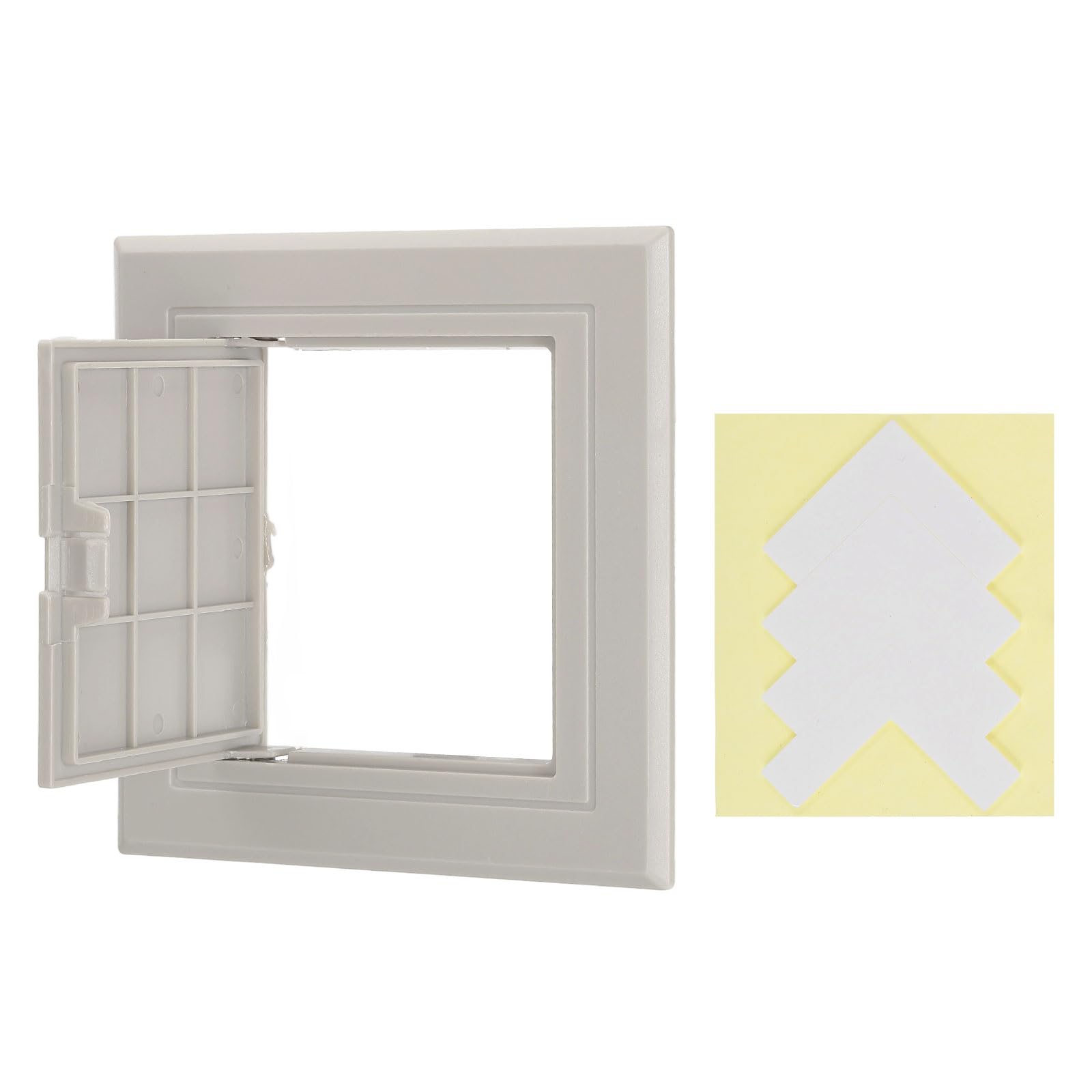 Panneau d'accès 10x10 cm PATIKIL en plastique gris avec adhésif pour mur et plafond