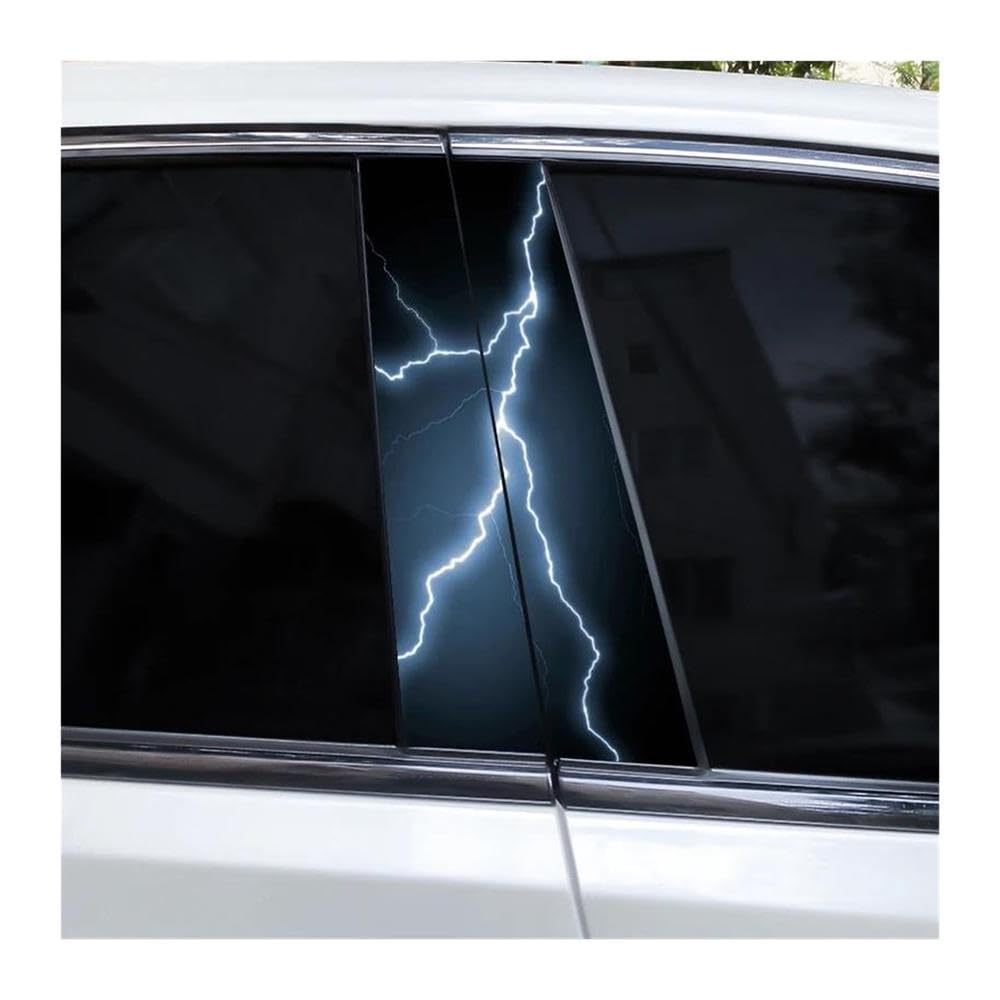 Decorative Items 2pcs Car B-Pillar Sticker Lightning Car Door Pillar Vinyl Decals(C)