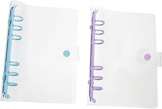 Ciieeo 8 Peças Fichário Pastas De Escritório Pastas De Bolso De Plástico Fichário Transparente Fichário De Folhas Soltas Protetor Capa De Caderno Redondo Fichário De Conchas Fichário