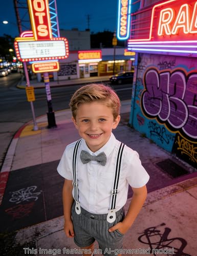 Image of A&J DESIGN Baby Boys Gentleman Suit, 2Pcs Outfit Shirt & Pants