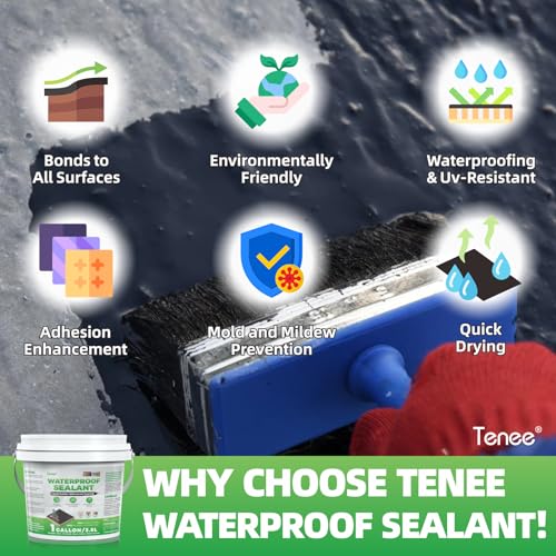 Tenee TENEE-RV ROOF SEALANT Liquid Flex Rubber Waterproof Sealant, Waterproof Glue Roof Sealant, Rubber Roof Coating Paint, Foundation Basement Waterproofing Sealer Coating thumb #3