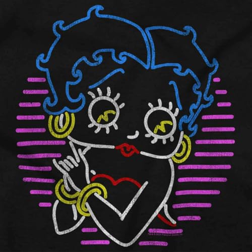 Betty Boop Colorful Neon Sign Cartoon Girls Kids T Shirt Tees2