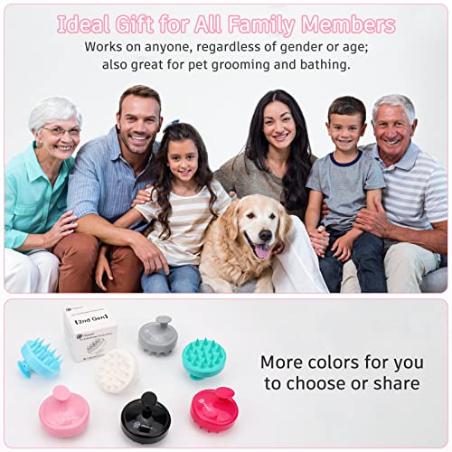 Freatech Scalp Massager Shampoo Brush With Long & Flexible Silicone Bristles For Hair Care And Head Relaxation, Glide Through Hair Easily, Dandruff Removal And Itching Relief, Wet And Dry, Pink #TOP6