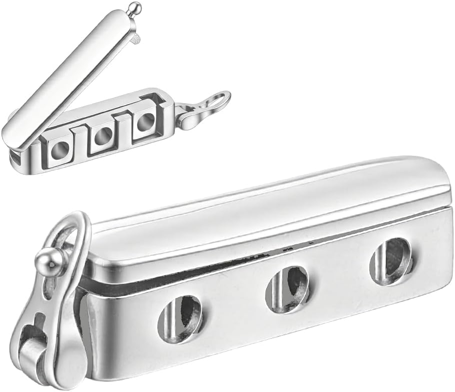 BENECREAT 925 Sterling Silver Necklace Shortener Clasps, Silver Layering Clasp with Polishing Cloth for Bracelet Necklace Jewelry Making, Platinum