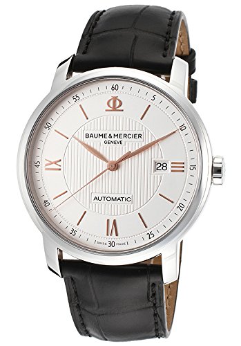 Baume & Mercier Men's Classima Automatic Silver Dial Black Genuine Leather