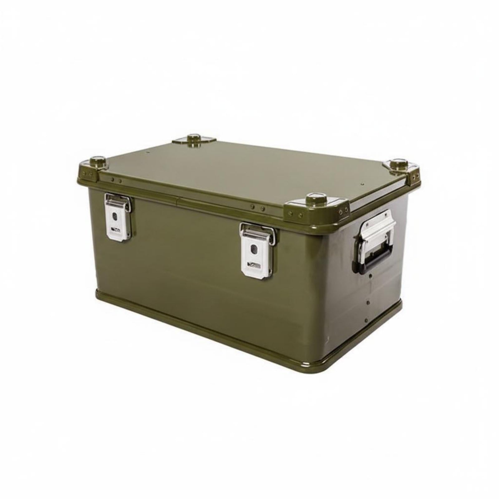 Aluminum Storage Trunk Alu Kiste Aufbewahrungsbox Transportkiste Werkzeugkoffer mit Verstärkter Nietenkonstruktion Und Stabilem Rahmen mit, Grün, 30L