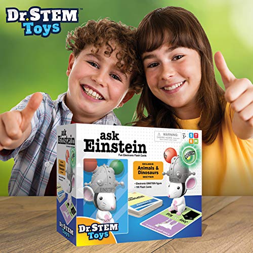 Ask Einstein Electronic Flash Cards For Kids, Set Includes Character, One Hundred Flash Cards About Animals And Dinosaurs, And Five Games. For Boys & Girls Ages 3 - 6, Home Or School Use #TOP5
