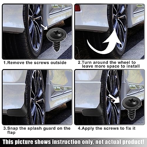 Image of ACROPIX Front and Rear Mud Flaps Splash Guards Fit for Toyota Highlander - Pack of 4 Black