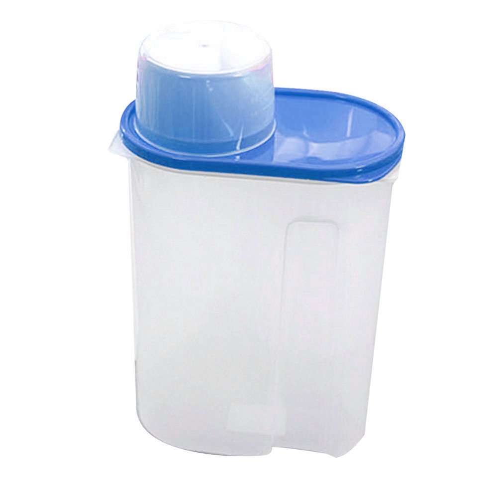Gemini_mall Blue Gemini_mall® 1.9L/2.5L Cereal Container With Lid, Plastic Dry Food Storage Container Dispenser (2.5L, )